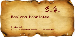 Bablena Henrietta névjegykártya