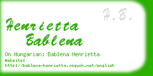 henrietta bablena business card